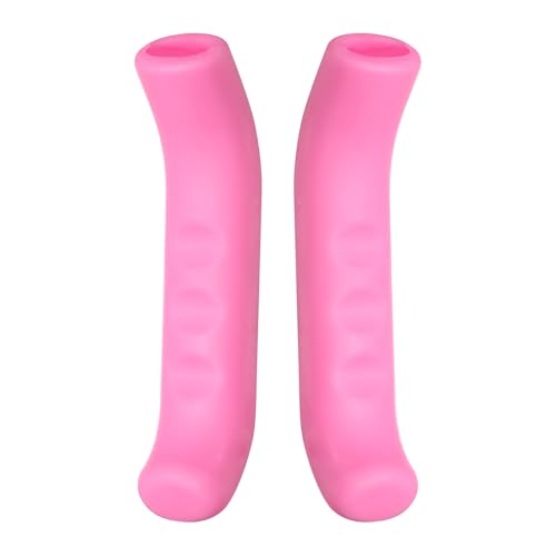 HARFINGTON 1 Pair Bike Brake Lever Cover Silicone Brake Lever Grip Protector Anti-Slip Brake Handle Protection Covers Sleeve for Mountain Road Bike Cycling, Pink - color: Pink