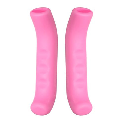 HARFINGTON 1 Pair Bike Brake Lever Cover Silicone Brake Lever Grip Protector Anti-Slip Brake Handle Protection Covers Sleeve for Mountain Road Bike Cycling, Pink - color: Pink