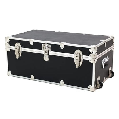 Rhino Trunk & Case Large Essential Trunk With Wheels 32”x18”x14”, 1000+ lbs Capacity - Many Colors. Strong, USA Made Summer Camp Footlocker, and Secure College Dorm Storage Chest
