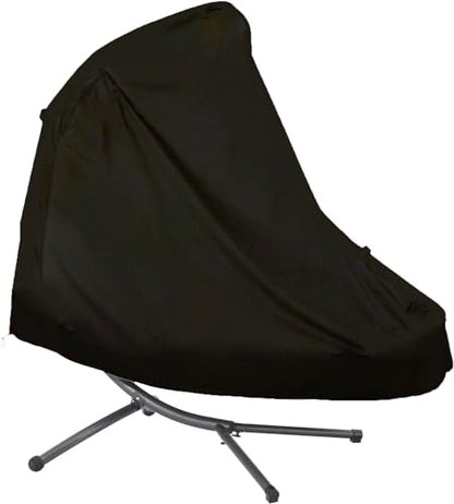 Patio Hanging Chaise Lounge Cover 900D 73 Inch Waterproof Heavy Duty Outdoor Swing Chair Hammock Cover - color: Black