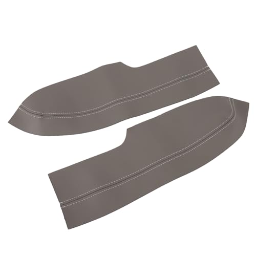 2Pcs / Set Front Door Panel Armrest Cover Protector Microfiber Leather Replacement 2005 to 2011 (Grey)