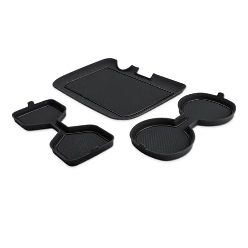 Auovo 3D Cup Holder Insert Liners Compatible with Toyota RAV4 Accessories 2025 2024 2023 2022 2021 2020 2019 Car Custom Cup Holder Mats Pads 3-pc Set (Black Trim) - color: Black, size: 3PCS