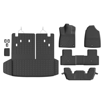 powoq Floor Mat Compatible with 2023-2026 Honda Pilot Cargo Mat Floor Liner Cargo Trunk Liner TPE Replacement for 2023-2026 Honda Pilot Accessories (Trunk Mat with Backrest Mat+Floor Mats) - size: Compatible with Honda Pilot | 2023-2026