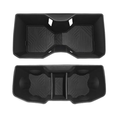 Muslogy Center Console Front&Rear Cup Holder Inserts Compatible with 2024 2025 2026 Toyota Tacoma Accessories Middle Console and Rear Armrest CupHolder Silicone Rubber Organizer 2PCS Set - size: 2024-2025 Tacoma Front&Rear