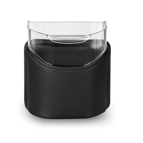 Car Trash Can with Removable Leakproof Liner – Clip On Trash Bin for Seat Back, Door Pocket & Headrest – Sturdy PU Leather Garbage Can Organizer for SUV, Truck & Sedan - color: Black