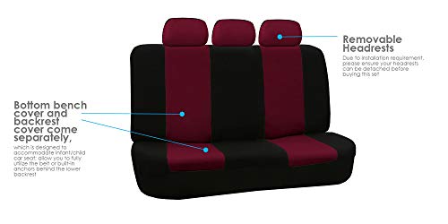 FH Group Flat Cloth Full Set Car Seat Covers Three Row 7 Seater - Universal Fit for Cars, Trucks & SUVs Burgundy - color: Burgundy