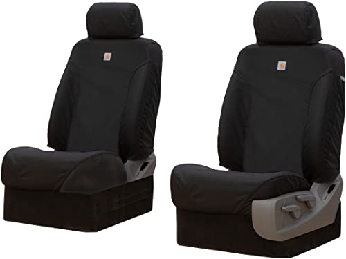 Covercraft Carhartt Super Dux SeatSaver Custom Seat Covers for 2016-2023 Toyota Tacoma - 1st Row Bucket Seats, Super Dux Black - style: 2016-2022ToyotaTacoma