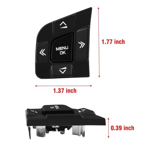 TTCR-II Compatible with Discovery Sport Steering Wheel Button 2015-2019, Left Side Steering Wheel Switch Button Replacement for Jaguar XE 2017-2019 and XF 2016-2020. (LR095537, LR095540) - size: Left Side