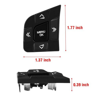 TTCR-II Compatible with Discovery Sport Steering Wheel Button 2015-2019, Left Side Steering Wheel Switch Button Replacement for Jaguar XE 2017-2019 and XF 2016-2020. (LR095537, LR095540) - size: Left Side