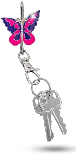 Women’s Bag Charm Key Finder, Car Keychain Hook, Cute Purse Organizer & Tote Bag Accessories, Gifts for Mom - Original - color: Bright Butterfly