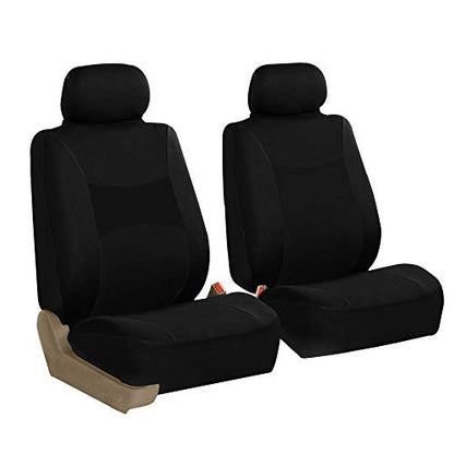 TLH Light & Breezy Flat Cloth Seat Covers Front, Airbag Compatible-Universal Fit for Cars, Auto, Trucks, SUV (Black) - color: Black