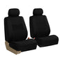 TLH Light & Breezy Flat Cloth Seat Covers Front, Airbag Compatible-Universal Fit for Cars, Auto, Trucks, SUV (Black) - color: Black