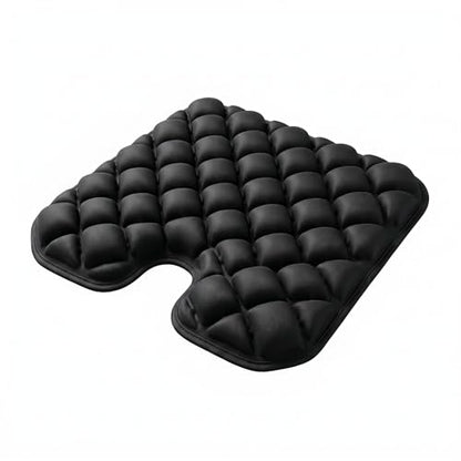 Inflatable Seat Cushion, Coccyx Cushion for Office Chair, Car & Wheelchair, Ergonomic Pressure Relief for Tailbone & Sciatica, Adjustable Firmness, Non-Slip Seat Pad for Long Sitting 16.6" × 15.8" - color: Black