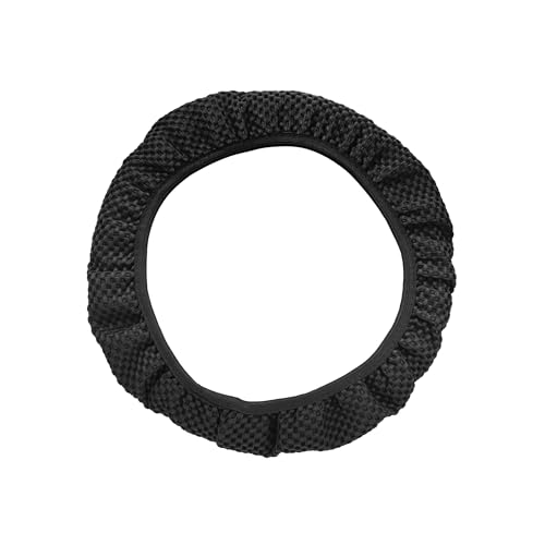 Motoforti Steering Wheel Cover Universal Elastic Stretch Antislip Breathable Microfiber Ice Silk Interior Trim Wheel Protector for Car Truck SUV Black Long-Lasting