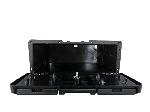 Pactrade Marine Boat Pontoon Yacht Storage Compartment Durable Standard Lightweight Lockable ABS Locking Plastic Glove Box Black Spacious with Keys (Black, with 2 Cup Holders & Keys) - style: Black, With 2 Cup Holders & Keys