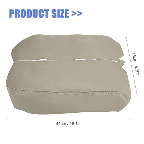 X AUTOHAUX Pair Car Center Console Lid Armrest Seat Box Cover Protector Replacement Microfiber Leather for Acura MDX 2007-2013 Beige