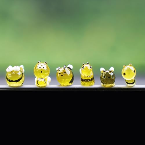 Rislobx Bee Car Dashboard Decorations, 6PCS Cute Luminous Bee Rearview Mirror Decor, Fun Car Interior Ornament Accessories for Women - color: Bee