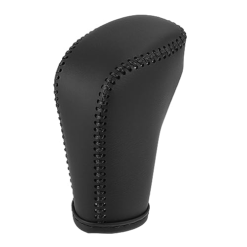 X AUTOHAUX Black Car Interior Faux Leather Gear Shifter Shift Knob Cover Transmission Shift Boot Lever for Honda Accord 2018-2022 Black Stitches - color: Black