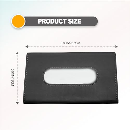 Premium PU Leather Car Tissue Holder Visor for Universal Auto, Car Tissue Case Holder Seat Back with Tissue Refill, Tissue Holder (Black) - color: Black 2#