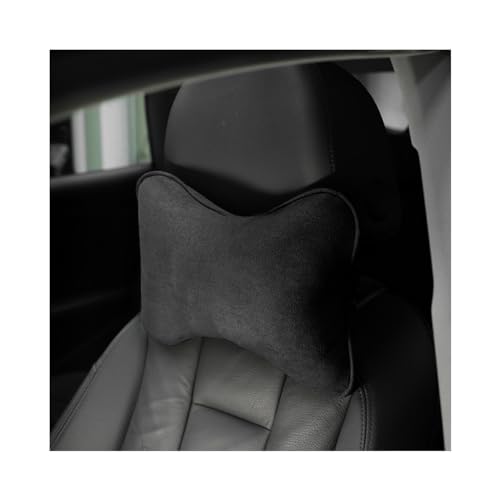 Car Headrest Pillow, Soft Comfortable Breathable Memory Foam Ergonomic Design Automotive Neck Pillow Cushion with Adjustable Strap for Neck Pain Pressure Relief, Universal Fit（Black）