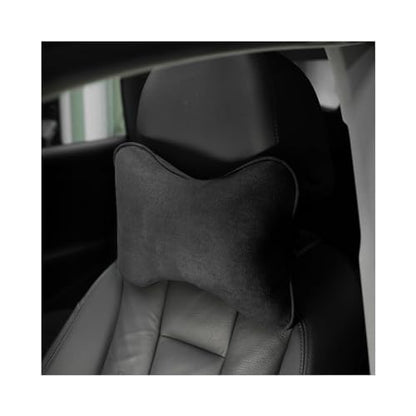 Car Headrest Pillow, Soft Comfortable Breathable Memory Foam Ergonomic Design Automotive Neck Pillow Cushion with Adjustable Strap for Neck Pain Pressure Relief, Universal Fit（Black）
