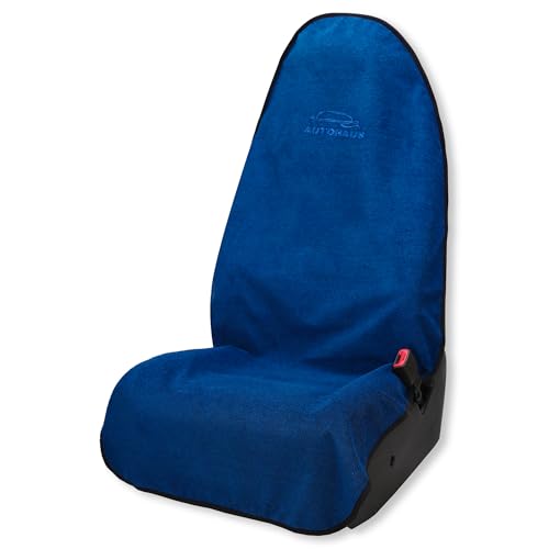 Waterproof Car Seat Towel Cover, Towel that Goes Over Car Seat for Sweat Protection, Quick-Dry Microfiber, Non-Slip Backing, Machine Washable, Fits Cars SUVs Trucks - color: Blue
