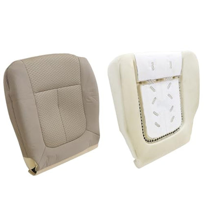 NLQR Driver Side Bottom Replacement Seat Cover Cloth Tan & Seat Foam Cushion Compatible with Ford F150 2011 2012 2013 2014 - color: Tan