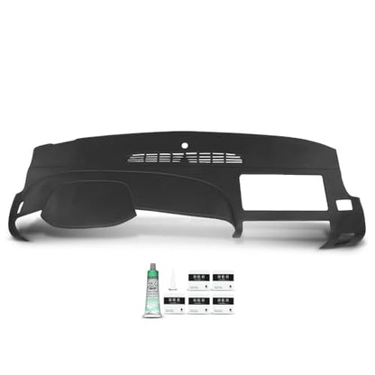 PIT66 Dash Cover Dashboard Bezel, Fit Chevy Silverado (LS, LT, or Work Truck ONLY), Fit GMC Sierra 2007-2013 (SL, SLE, or Work Truck ONLY), (Dual Glovebox Style Dashes Only) TPE - size: 2007-2013 Silverado/Sierra(Black | Set)