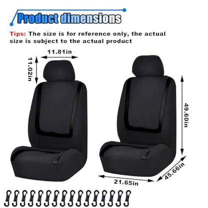 2 Pack Car Seat Covers, Breathable Seat Protectors, Anti-Slip Driver Seat Cover, Comfortable Front Seat Cover Set Universal Fit for Truck, SUV, Sedan, Airbag Compatible (Black)