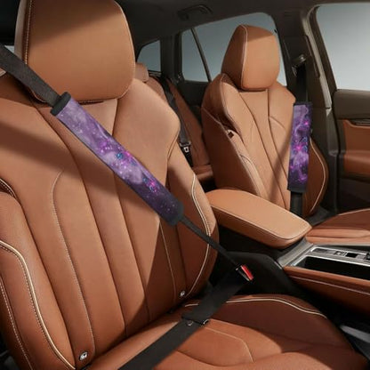Purple Butterfly Steering Wheel Cover Elastic Non-Slip Car Steering Wheel Covers with Seat Belt Shoulder Pad For Women Men - color: Butterfly