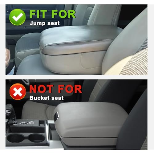 Center Console Armrest Cover Fit for Dodge Ram1500/2500/3500 2002-2012 Accessories, Comfort Armrest Pad Console Lid Cushion Vegan Leather 1-Inch Extra Thick(Jump Seat ONLY) - size: 3) 02-12 |Ram1500/2500/3500| Jump Seat, +Thick