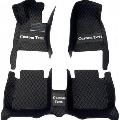 Custom Personalized Floor Mats for Cars，Luxury Full Coverage All Weather Car Floor Mats，Anti-Slip Leather Car Mat Set ，Custom Floor Mats for Cars, Trucks & SUVs (Beige and Black)