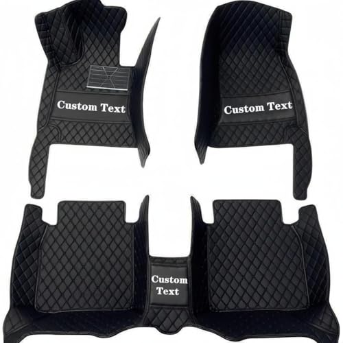Custom Personalized Floor Mats for Cars，Luxury Full Coverage All Weather Car Floor Mats，Anti-Slip Leather Car Mat Set ，Custom Floor Mats for Cars, Trucks & SUVs (Black Blue)