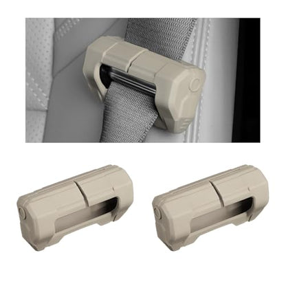 2 PCS Car Seat Belt Buckle Covers, Anti-Scratch Silicone Auto Seatbelt Clips Protector, Universal Seat Belt Buckle Protective Sleeve for SUVs Vans Trucks, Car Accessories (Beige) - color: Beige