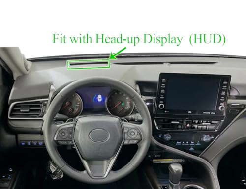 Dashboard Cover Dash Cover Mat Pad Custom Fit for Toyota Camry 2018 2019 2020 2021 2022 2023 2024 with Head Up Display (Black) Z12B - color: Black w/ HUD