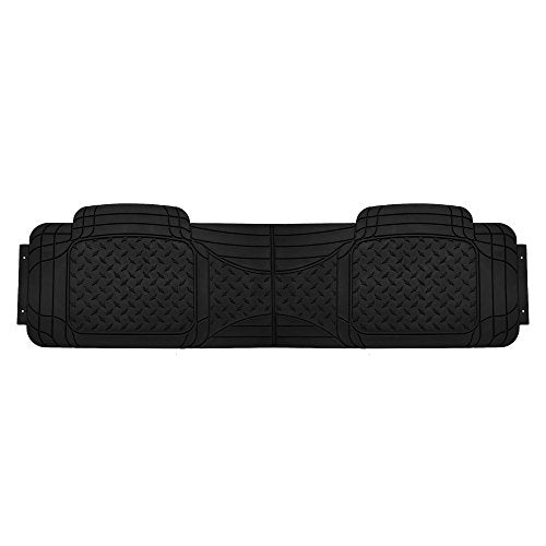 FH Group Climaproof Trimmable Non-Slip Vinyl Car Floor Mats - Heavy-Duty Rubber, Universal Fit, Rear Set, Black - color: Black, size: Rear Set