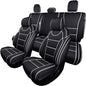 Coverado Car Seat Cover Full Set with Waterproof Neoprene, F150 Seat Covers for Trucks, Compatible with Ford F150 2015-2025 Crew Cab & 2017-2025 F250 F350 F450, White Black - color: White