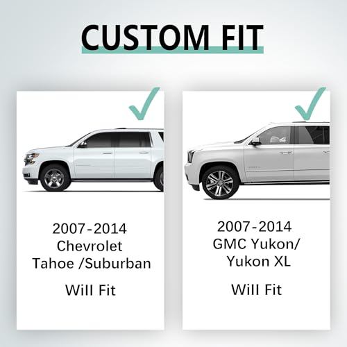 KARPAL Floor Mats for 2007-2014 Chevy Tahoe/Suburban/GMC Yukon/Yukon XL/Denali (No Hybrid Models), All-Weather TPE Custom Fit Floor Liners Car Accessories - style: 2007-2014 | For Chevy Tahoe| 1st & 2nd Row