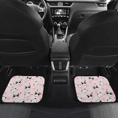 Panda Pink Car Floor Mats Auto Front & Rear Floor Carpets Universal Fit 95% Automotive,SUVS,Sedan,Vans,for Women,Girly,Set of 4 - color: Panda Pink