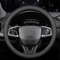 HAOTULE New Nappa Leather car Steering Wheel Cover, Anti-Slip, Safety, Soft, Breathable Full Surround Universal 15 inch Black - color: Black-1
