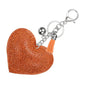 PATIKIL Rhinestone Keychains for Women, Cute Bling Heart Shape Purse Charm for Bag Handbags Car Keys - color: White-orange