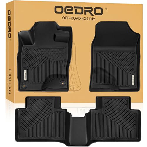 OEDRO Floor Mats Fit for Honda Civic 10th Gen 2016-2021 Sedan/Hatchback/Sport/Coupe/Type R, TPE All Weather Car Liners Tailored Fit for Honda Civic Accessories, 1st and 2nd Row - style: 2016-2021 1st &2nd