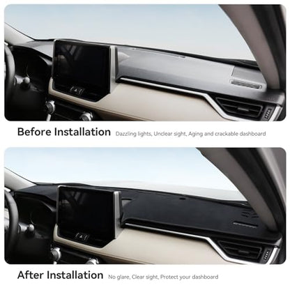 Dash Cover for Toyota RAV4 2025 2024 2023 2022 2021 2020 2019 Hybrid, Prime (PHEV) Accessories Flannel Dashboard Cover Dash Mat Center Console Cover Sunshield Protector Pad - size: for Toyota 2019-2025 RAV4