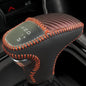 Leather Gear Shift Knob Covers for Dodge Charger Challenger 2015-2023 and Dodge Durango18-23,Carbon Fiber Leather Hand-Stitched Shifter Sleeve - color: Brown Carbon