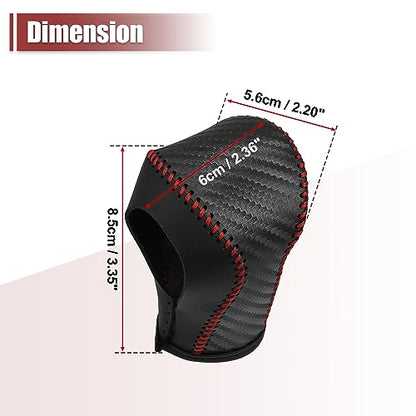 X AUTOHAUX Car Automatic Gear Shift Knob Cover Protector with Red Thread Carbon Fiber Pattern for Chevy Equinox 2018-2021 for Honda CRV 2015-2016 - color: Red
