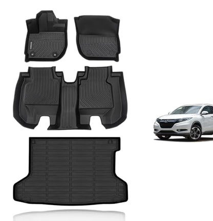 KELCSEECS Floor Mats & Cargo Liner Custom for 2016 2017 2018 2019 2020 2021 2022 Honda HR-V (FWD Model) Car Mats Cargo Mat Trunk Mat Honda HRV All Weather Floor Mats Trunk Liner Accessories - style: 6)For 2016-2022 Honda HR-V FWD Full Set