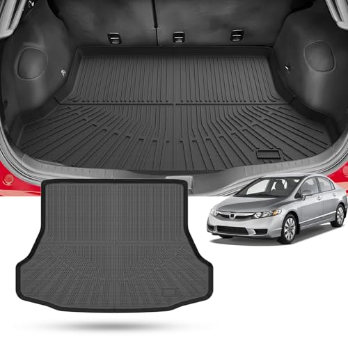 Civic Cargo Liner - Trunk Mat for Honda Civic 2006-2011, All Weather Cargo Mat for Civic Accessories, Heavy Duty Car Mats, Car Accessories - size: 1)Honda Civic 2006-2011
