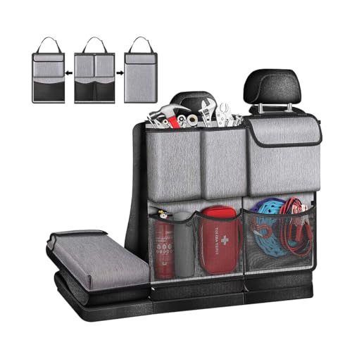 Car Trunk Organizer, Detachable Vehicle Seatback Hanging Storage Container with Zippers, Large Capacity Waterproof Auto Seat Back Trunk Bag Accessories, Universal for Most Vehicles (Gray) - color: Gray, size: Style A