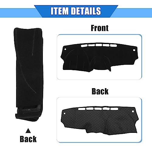 Car Dashboard Cover Compatible for Nissan Versa 2012-2018, Protective Polyester Black Center Console Interior Trim Dash Cover Mat Pad