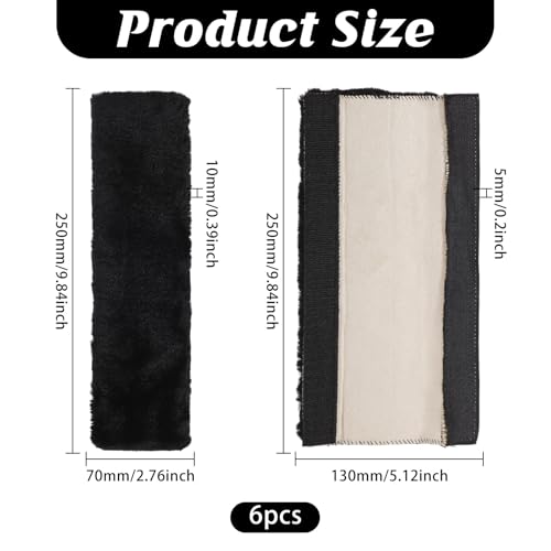 6 Pcs Soft Car Seat Belt Cover Seatbelt Shoulder Pad Black Seatbelt Cover for Shoulder Cushion Protector for Backpack Straps